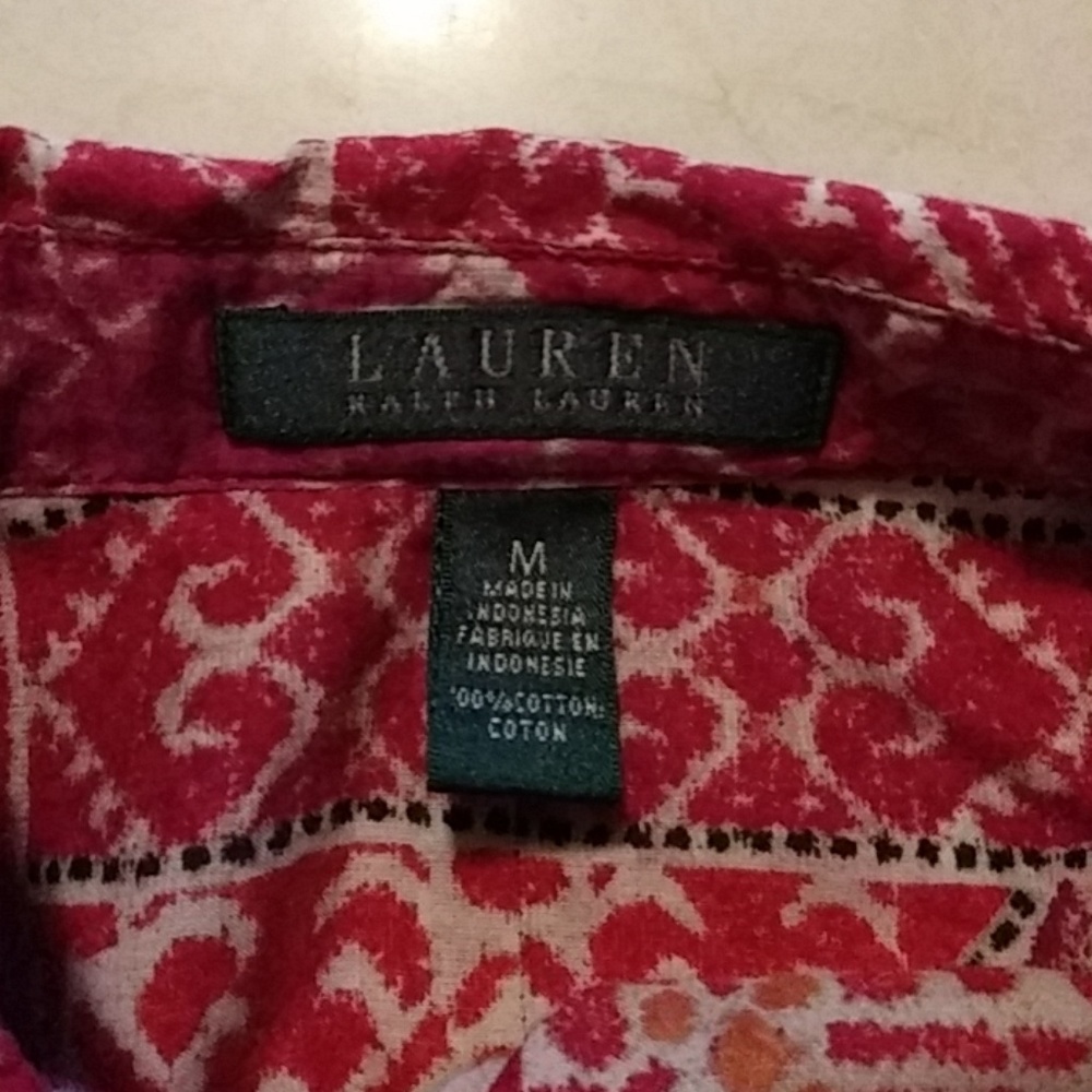 " LAUREN Ralph Lauren " AbstractPattern Blouse med - Picture 4 of 8